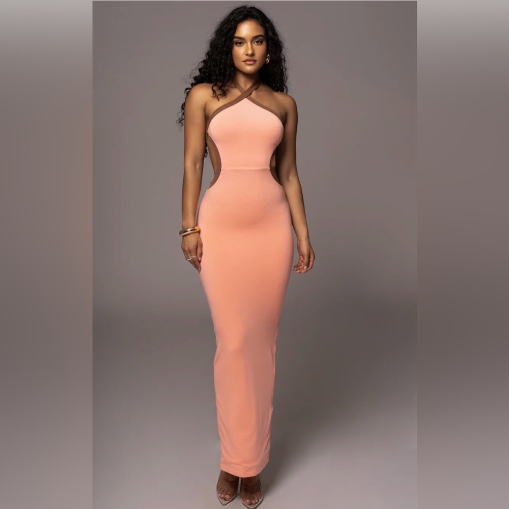 JLUXLABEL Peach Nights In Milan Maxi Dress